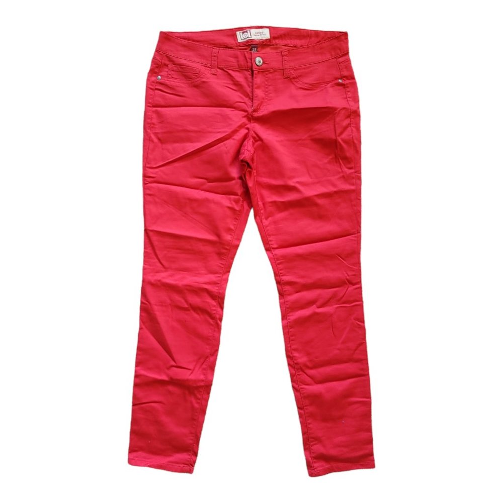 LEI Juniors size 15 Regular Ashley Design Style Red low rise skinny pants NEW